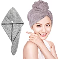 O-Kinee Toalla Pelo 2pcs- Toalla Pelo Secado Rapido- Toalla Turbante Toalla Súper Absorbente- Toalla de Microfibra- con…